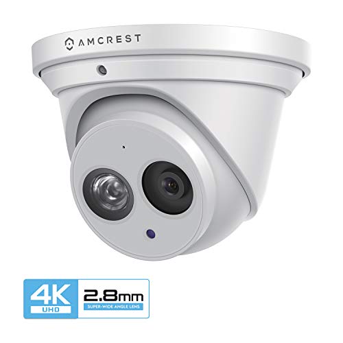 Book Cover Amcrest UltraHD 4K (8MP) Outdoor Security IP Turret PoE Camera, 3840x2160, 164ft NightVision, 2.8mm Lens, IP67 Weatherproof, MicroSD Recording (128GB), White (IP8M-T2499EW)
