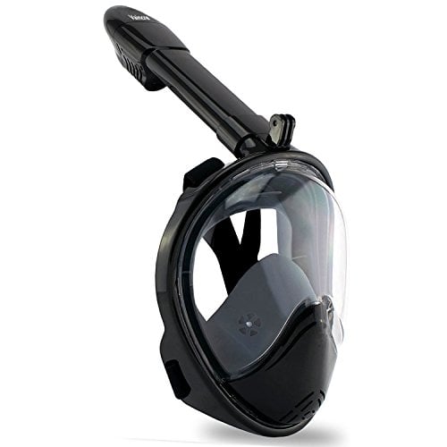 Book Cover Vaincre 180Â° Full Face Snorkel Mask with Panoramic View Anti-Fog, Anti-Leak with Adjustable Head Straps - See Larger Viewing Area Than Traditional Masks