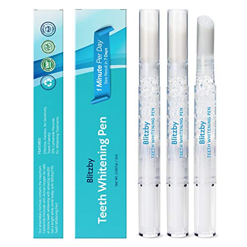 Book Cover Blitzby Teeth Whitening Pen 3pcs, Upgraded Formula, 50 Plus Uses Effective, Painless, No Sensitivity, Travel-Friendly, Easy To Use, Beautiful White Smile (3 PCS)