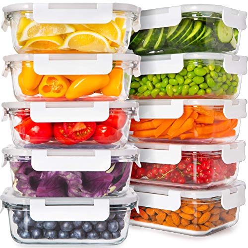 Book Cover Prep Naturals Glass Food Storage Containers with Lids [24 Ounce, 20Pcs] Glass Containers for Food Storage with Lids Glass Meal Prep Containers Glass Storage Containers with Lids Glass Lunch Containers