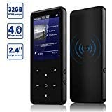 Book Cover MP3 Player, Alptory 32GB MP3 Player with Bluetooth 4.0,Portable Sports Music Player 2.4'' Screen Built-in Speaker with Voice Recorder,FM Radio,Text Reading, HiFi Lossless Sound