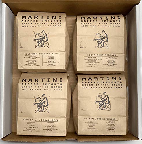 Book Cover Martini Coffee Roasters - Unroasted Coffee Beans, 4lb Sampler Pack-Home Roasting Starting Kit