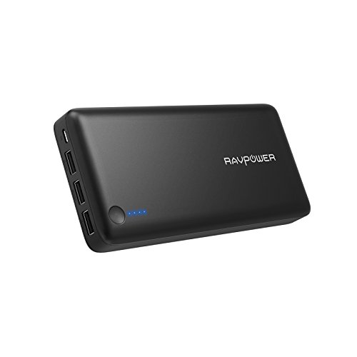 Book Cover RAVPower 26800mAh Power Bank Portable Charger Total 5.5A Output 3-Ports External Battery Packs (2.4A Input, iSmart 2.0 USB Power Pack) Portable Phone Charger Other Smart Devices (Black)
