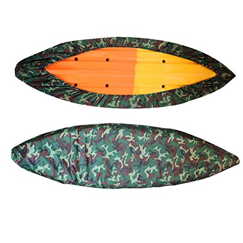Book Cover RONGT Kayak Canoe Storage Cover, Waterproof and Dust-Proof UV Sunblock Shield Protector for (2.6m-3m/8.5ft-9.8ft) Fishing Boat/Kayak/Canoe(Marine Camouflage, 3.5m/11.5ft)
