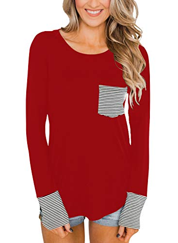Book Cover Topstype Womens Long Sleeve Tops Crew Neck Tunics Casual Elegant Stripped Shirts