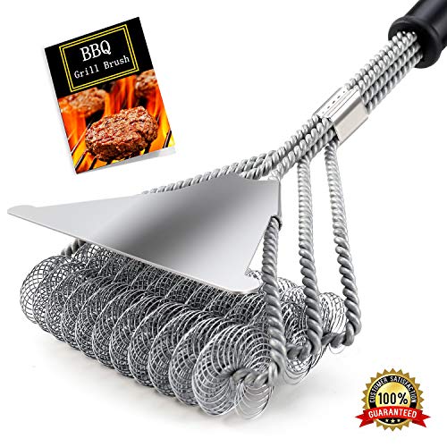 Book Cover Best Free Safe Grill Brush barbque Cleaner Set with Scraper and a Long Handle 18