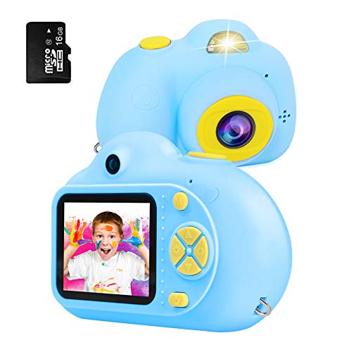 Book Cover [16GB Memory Card Include] RegeMoudal Kids Digital Camera Gifts for Child Boys Girls,Mini Rechargeable Children Shockproof Digital Camcorders Little Kid Toys Gift 8MP with Battery 2 Inch,Blue