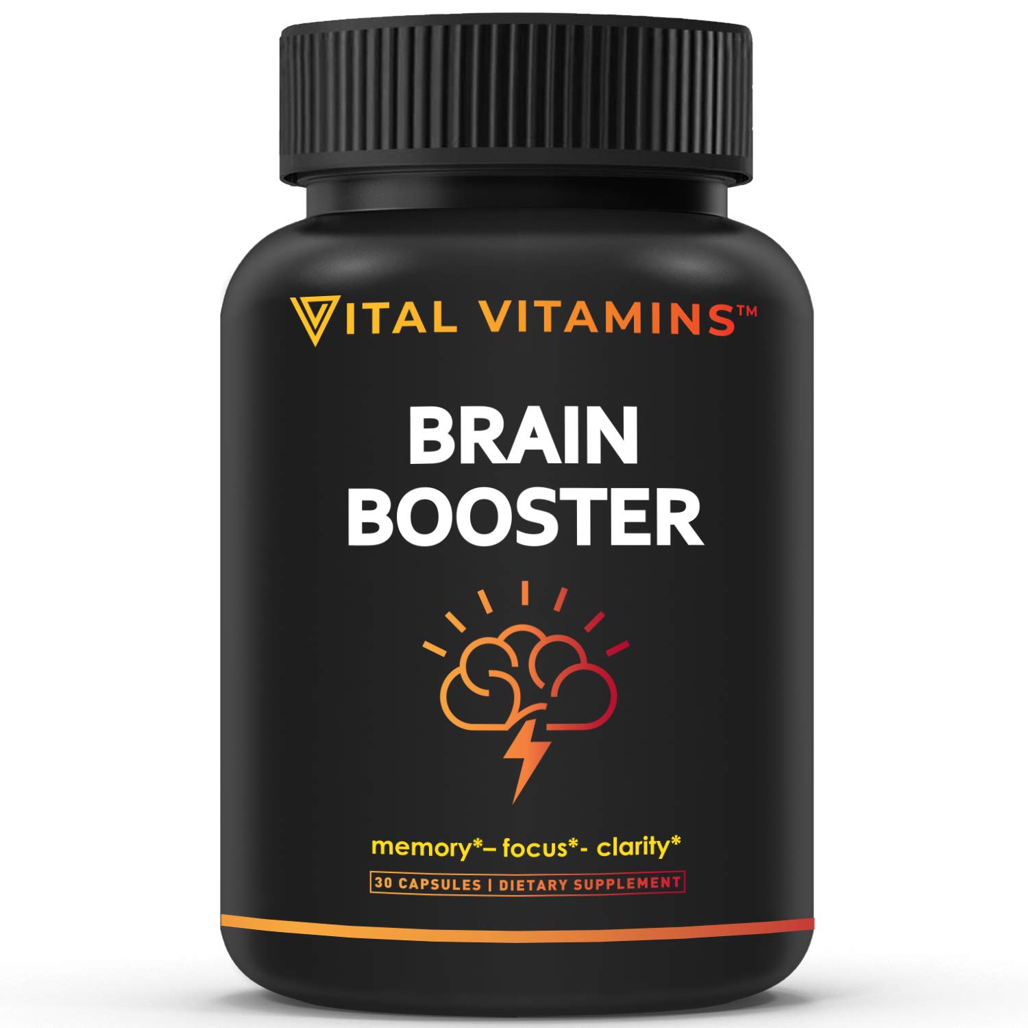 Book Cover Vital Vitamins Brain Supplements for Memory & Focus - Brain Booster Nootropic - Brain Support for Concentration & Brain Fog - with Ginkgo Biloba, DMAE, Vitamin B12 - Energy Pills - 30-Day Supply Original 30 Count (Pack of 1)