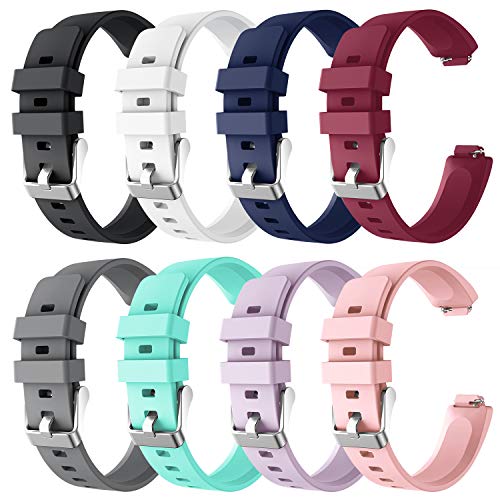 Book Cover GOSETH Compatible with Fitbit Ace 2 Bands for Kids 6+, Replacement Silicone Accessories Bracelet for Fitbit Ace 2 Fitness Tracker (8 Pack)