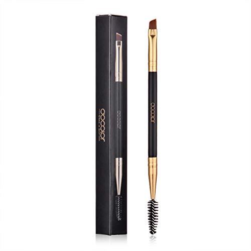 Book Cover Duo Eye brow Brush, Docolor Professional Tool, Angled EyeBrow Brush and Spoolie Brush Black