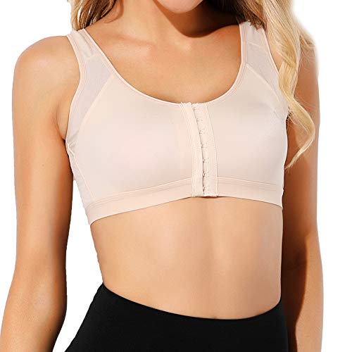 Book Cover Women's Post Surgery Sports Bra Front Closure Comfort Wireless with Adjustable Straps