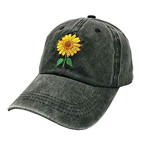 Book Cover NVJUI JUFOPL Women's Cute Sunflower Baseball Cap Vintage Washed Adjustable Funny Hat - - One Size