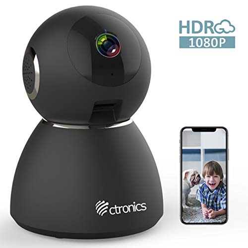 Book Cover 25fps 1080P HDR WiFi Security Camera Indoor, Ctronics IP Security Camera with Upgraded Night Vision, Motion & Sound Detection, Two-Way Audio, 355°Angle for Baby, Pet, Home Surveillance