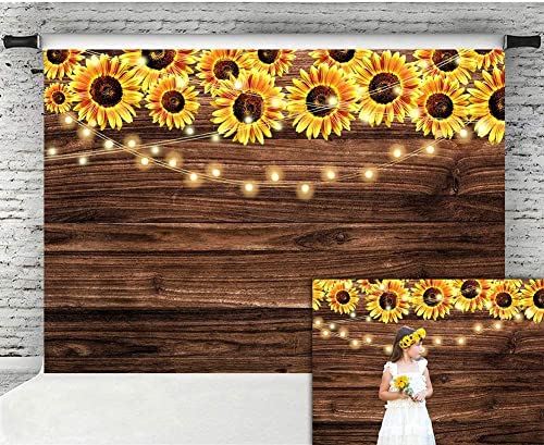 Book Cover Fanghui 7x5ft Sunflower Wooden Floor Backdrop Baby Shower Wedding Birthday Party Banner Decor Supplies Sunflower Theme Party Photography Background Photo Booth Props