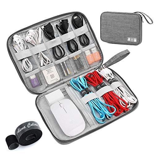 Book Cover Electronic Organizer Travel Universal Cable Organizer Electronics Accessories Cases for Cable, Charger, Phone, USB, SD Card