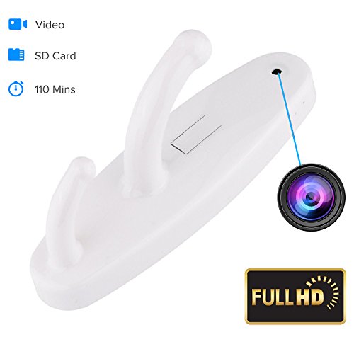Book Cover YAOAWE Wireless Hidden Clothes Hook Camera, DVR Spy Camera, Home Security Nanny Cam, Motion Detection Camcorder Black/White