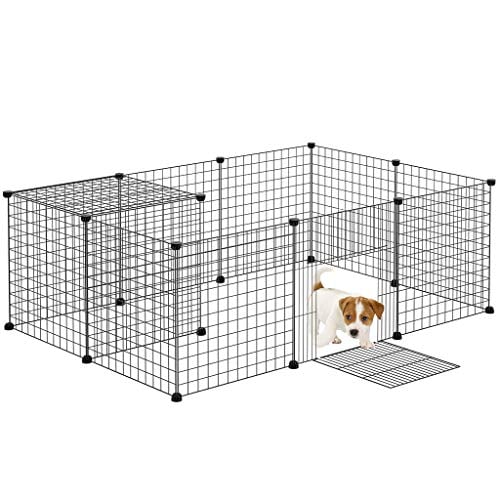 Book Cover Rackaphile Pet Playpen for Small Dogs, Portable Plastic Pet Playpen Animal Fence Cage Kennel Crate for Small Animals, Cat, Puppy, Rabbit, Ferret, Guinea Pig, Outdoor & Indoor, Bunny, with 12 Panels