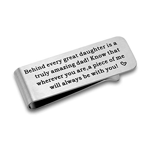 Book Cover CJ&M Gift for dad,Father's day Gift from Daughter,Gift for Fathers Day, Daddy Money Clip