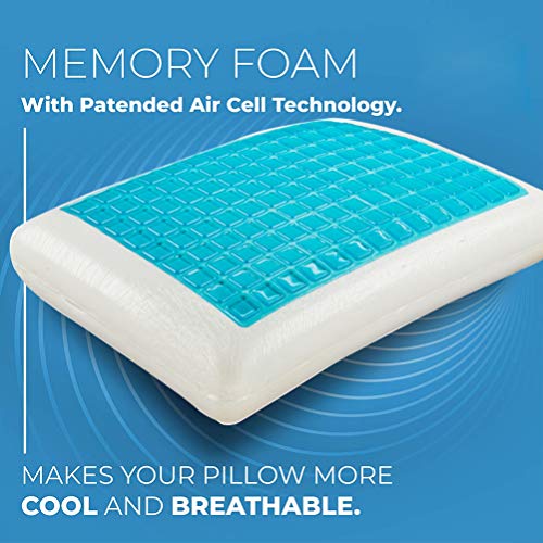 Book Cover DIMOTE Comfort Therapy Memory Bed Pillow with Heat Dissipating Cool Gel, Reversible Sides, Removable Washable Cover - Doctor-Designed for Neck, Back Pain Prevention