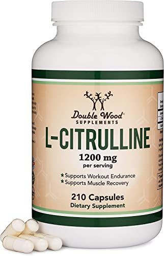 Book Cover L Citrulline Capsules 1,200mg Per Serving, 210 Count (L-Citrulline Increases Levels of L-Arginine, Acts as a Nitric Oxide Booster) Muscle Recovery Supplement to Improve Muscle Pump by Double Wood