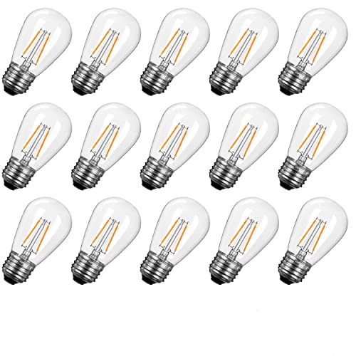 Book Cover S14 Led Light Bulbs 2700K, Warm White, Shatterproof Lightbulbs Equivalent to 11 W, Dimmable E26 E27 Shatterproof Replacement Bulb for Home Light Fixtures and Decorative, 15 PC