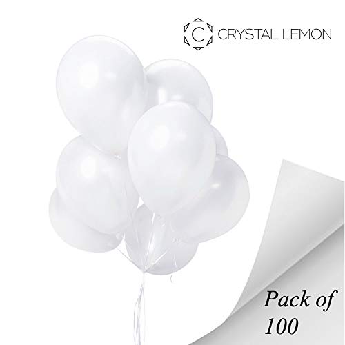 Book Cover Pack of 100, 12 inches Party Balloons (White)