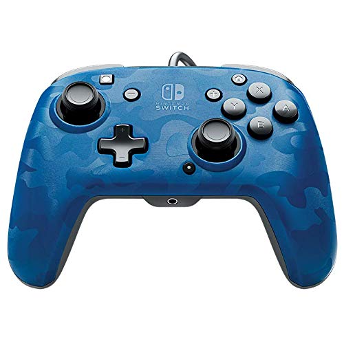 Book Cover PDP Nintendo Switch Faceoff Deluxe+ Audio Wired Controller - Blue Camo, 500-134-NA-CM02 - Nintendo Switch