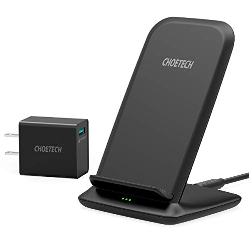 Book Cover CHOETECH 15W Wireless Charger, Fast Wireless Charging Stand with QC 3.0 Adapter Compatible iPhone 11/11 Pro/11 Pro Max/XS Max/XR/XS/X/8/8 Plus, LG V30/V35/V40/G8, Galaxy Note 10/S10/S10E, Pixel 3/4XL