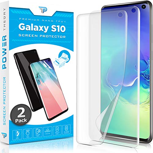 Book Cover Power Theory Samsung Galaxy S10 Screen Protector Film [2-Pack] - [Not Glass] Full Cover, Case Friendly, Flexible Anti-Scratch Film