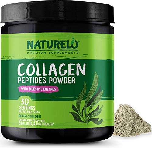 Book Cover NATURELO Collagen Peptides Powder - Supplement for Skin, Hair, Joint Health - Organic Spirulina - 14 Amino Acids - Grass Fed - Hydrolyzed - Digestive Enzymes for Better Absorption - 30 Servings