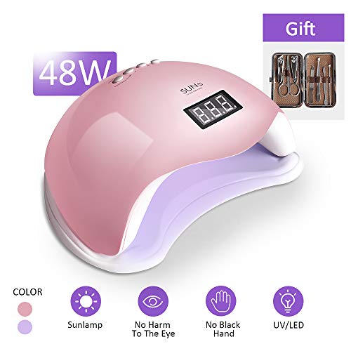 Book Cover 48w Led Nail Lamp-Gel UV Lamp Nail Dryer-Curing Lamp with 4 Timer Setting-Suitable for Fingernails and Toenails, Home and Salon