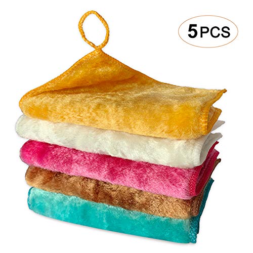 Book Cover 5PCS Professional Cleaning Rags for House - Ultra Oil-Absorbing Kitchen Rags, Wood Fiber Dish Rags - Quick Drying and Odorless