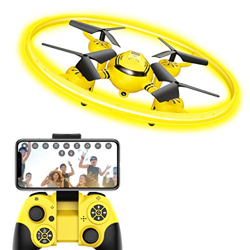 Book Cover HASAKEE Q8 FPV Drone with HD Camera and Night Light,RC Drones for Kids Quadcopter with Altitude Hold Gravity Sensor and Gesture Control,Gift Toy for Boys and Girls