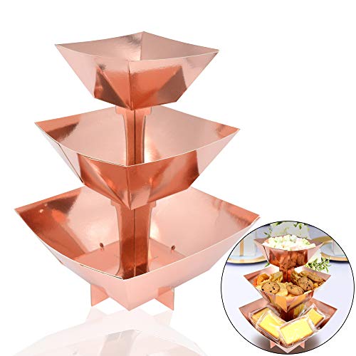 Book Cover Cardboard Rose Gold Dessert Display Dessert Stand Candy Snack Cupcake Stand Party Supplies Cake Stand Bowl Stand, Tower Display for Party