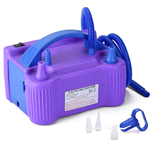 Book Cover Mesha Portable Electric Balloon Pump, Dual Nozzle Balloon Air Pump, Balloon Air Pumper, Electric Air Pump, Air Blower, Portable Air Pump, Balloon Inflator for Balloon Arch Garland Birthday Decorations