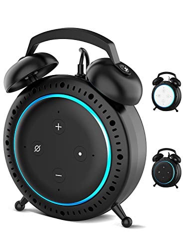 Book Cover Retro Alarm Clock Stand Mount Holder Protective Case Compatible with 3rd Generation, A Space-Saving Solution and Decoration for Your Smart Home Speakers, Built-in Cable Management (Black)