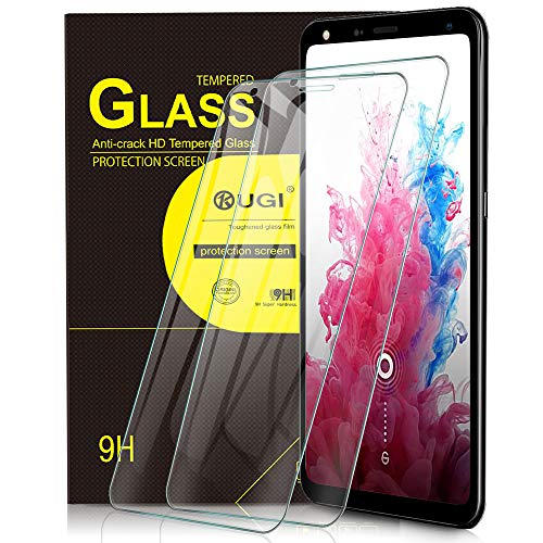 Book Cover [2-Pack] KuGi for LG Stylo 5 Screen Protector, Bubble Free Clear Tempered Glass Screen Protector for New LG Stylo 5 Phone(Clear)