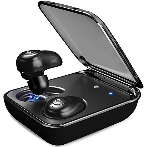Book Cover Wireless Earbuds for Android iPhone Bluetooth 5.0 Earbuds with Mic 72 Hours Cycle Playtime Auto Pairing 3D Stereo Sound Cordless Wireless Headset Earphones Black â€¦