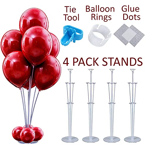 Book Cover 4 PCS Stable Table Balloon Stand Kit for party decoration. In set - 28 centerpiece sticks with cups, 4 column base, glue dots and tying tool. Made your ballon bouquet holder quick and easy! By AletT