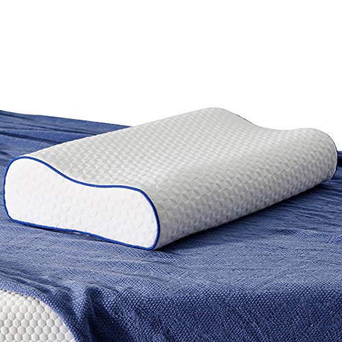 Book Cover Molblly Memory Foam Pillow, Iyee Nature Adjustable Bed Queen Pillows for Sleeping, CertiPUR-US Approved, Adjustable Height Neck Cervical Pillow for Side/Back/Stomach Sleepers