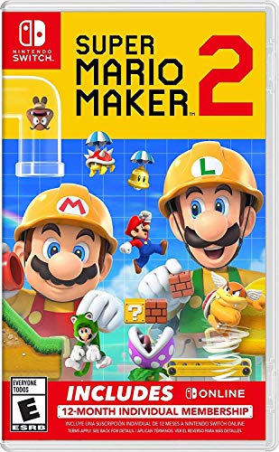 Book Cover Super Mario Maker 2 + Nintendo Switch Online 12-Month Individual Membership - Nintendo Switch
