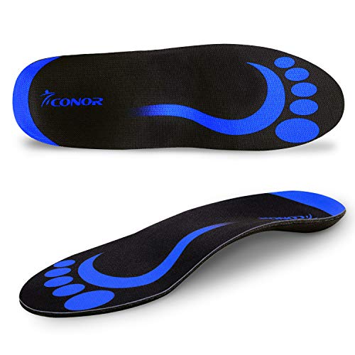 Book Cover Conor Plantar Fasciitis Feet Arch Support Insoles for Men and Women Shoe Inserts Orthotic Inserts Flat Feet Running Athletic Best Shoe Insoles Orthotic Insoles for Relieve High Arch Foot Pain Black
