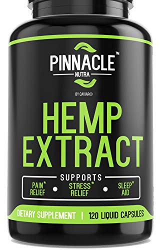 Book Cover Hemp Oil Capsules - Dietary Supplement Formula for Stress Relief, Insomnia Relief, Anxiety Relief, Sleep Aid, Pain & Inflammation Relief - 120 Capsules
