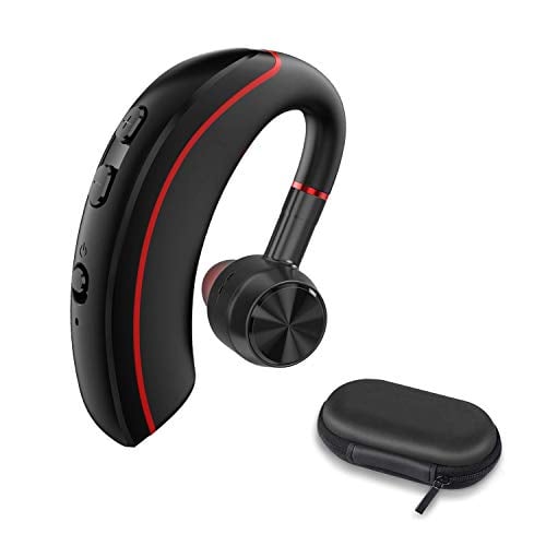 Book Cover Bluetooth Headset Wireless Business Bluetooth V5.0 Earpiece Ultralight HD Headphones Hands-Free Earphones with Noise Cancellation Microphone Wide Compatible with Cell Phones for Office/Work Out/Truck
