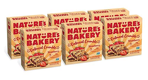 Book Cover Nature's Bakery Oatmeal Crumble Bars, Strawberry, 6-6 Count Boxes (36 Bars), Vegan Snacks, Non-GMO