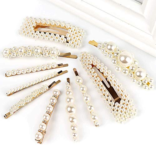 Book Cover 10pcs Pearls Hair Clips for Women Girls, 2019 Fashion Hair barrettes, Hair Clips Pearl for Birthday Valentines Day Gifts Bling Hairpins Headwear Barrette Styling Metal Hair Clip Wedding