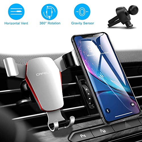 Book Cover CAFELE Car Phone Mount Air Vent Holder - Universal Cell Phone Holder for Car Auto Locking Angle Free Cradle Compatible for iPhone XR XS Max X 8 7 6 Plus, Samsung S10 Plus S9 S8 Note 9 8 S7 S6 Google.