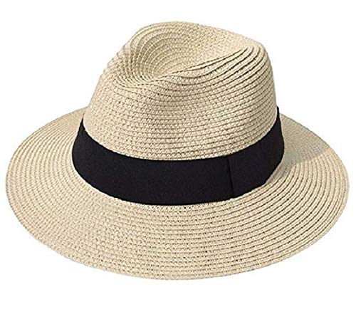 Book Cover Panama Hat Women Sun Hats for Women Men Wide Brim Fedora Straw Beach Hat