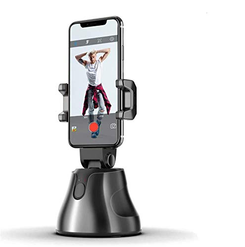 Book Cover 360 Rotation Auto Face Object Tracking Phone Mount Holder -Hands Free Live Streaming and Video Recording Smart Tracking Selfie Phone Tripod