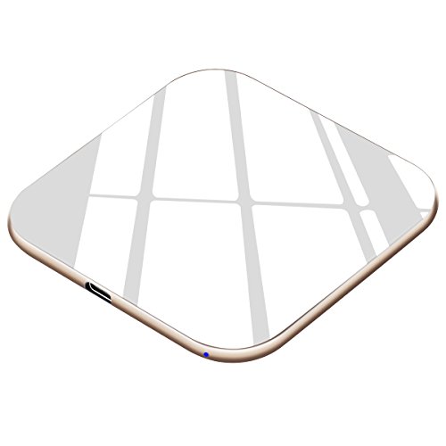 Book Cover Te-Rich Qi Wireless Charger, 7.5W Wireless Charging Pad [Ultra Slim,15W] Compatible iPhone Xs MAX/XR/XS/X/8/8 Plus, 10W Fast Charging Compatible Samsung Galaxy S10/S9/S9+/S8/S8+/Note 9/8-No AC Adapter